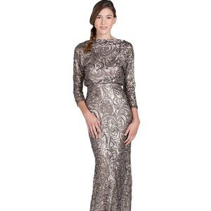 Badgley Mischka EG1426 V-back Sequin Evening Gown